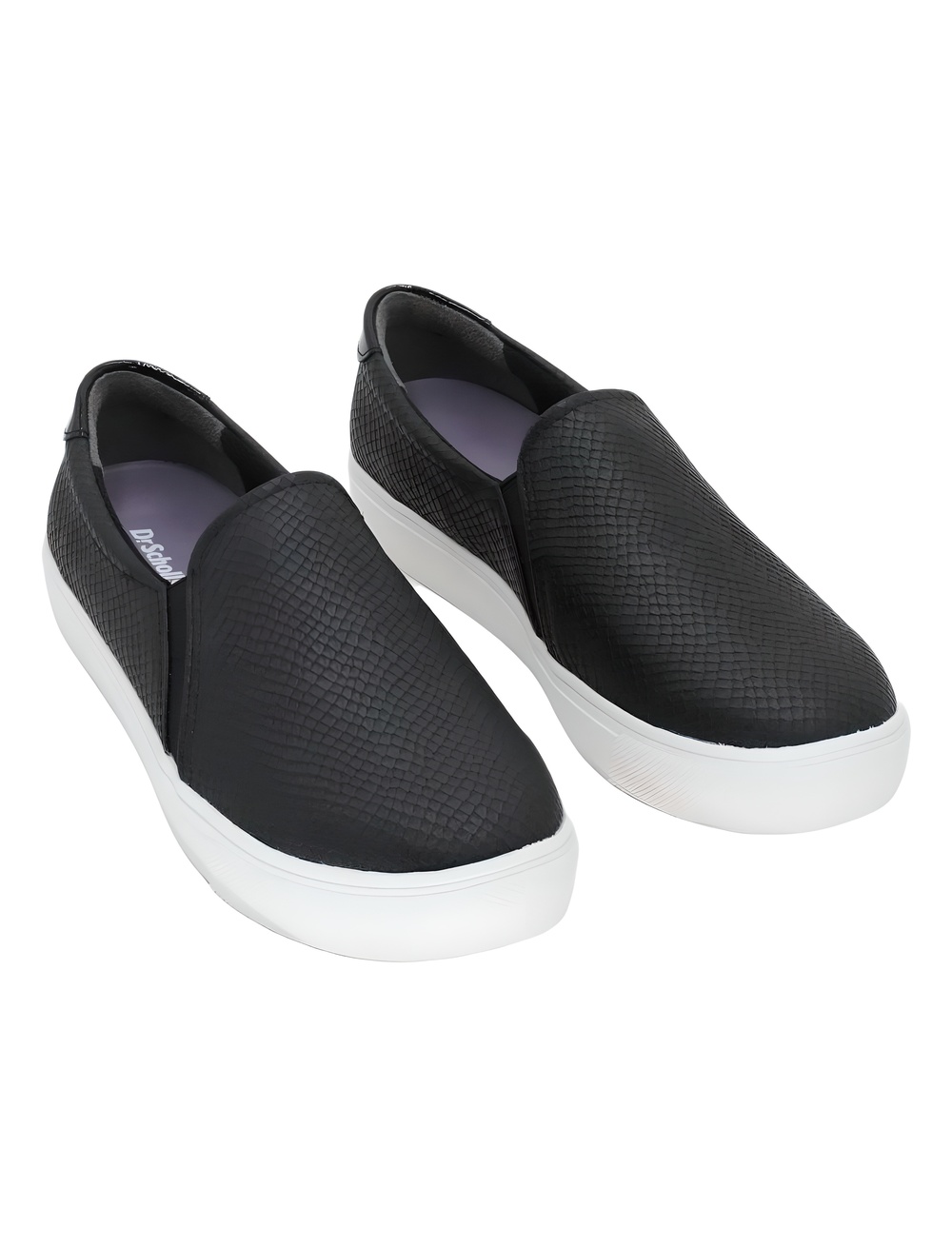Dr. Scholl's Nova Womens Black Snake Print Slip On Sneakers Size 8.5W